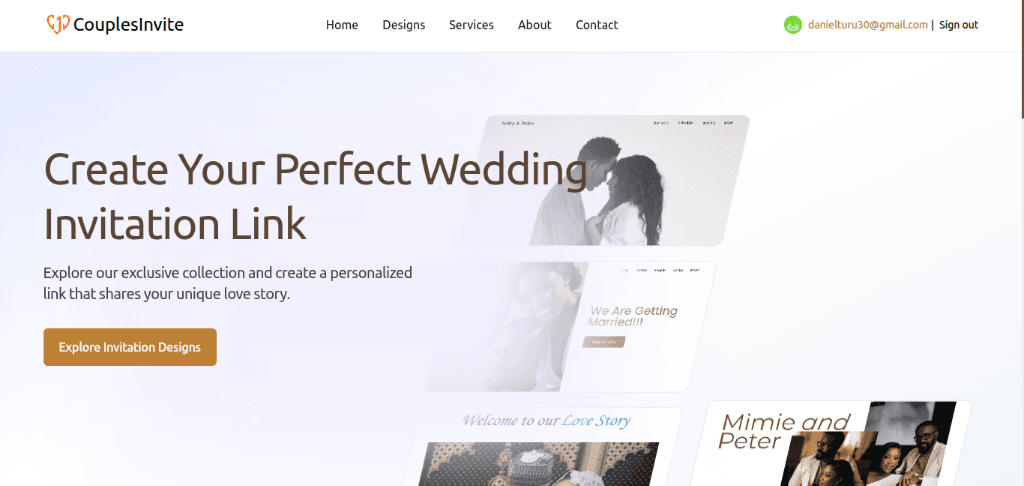 CouplesInvite Platform - Slide 1