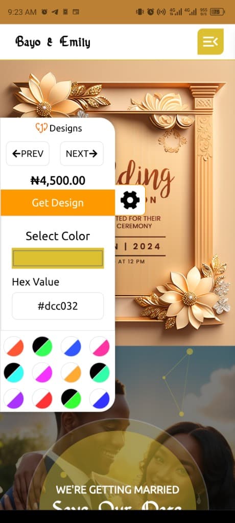 CouplesInvite Floral Theme