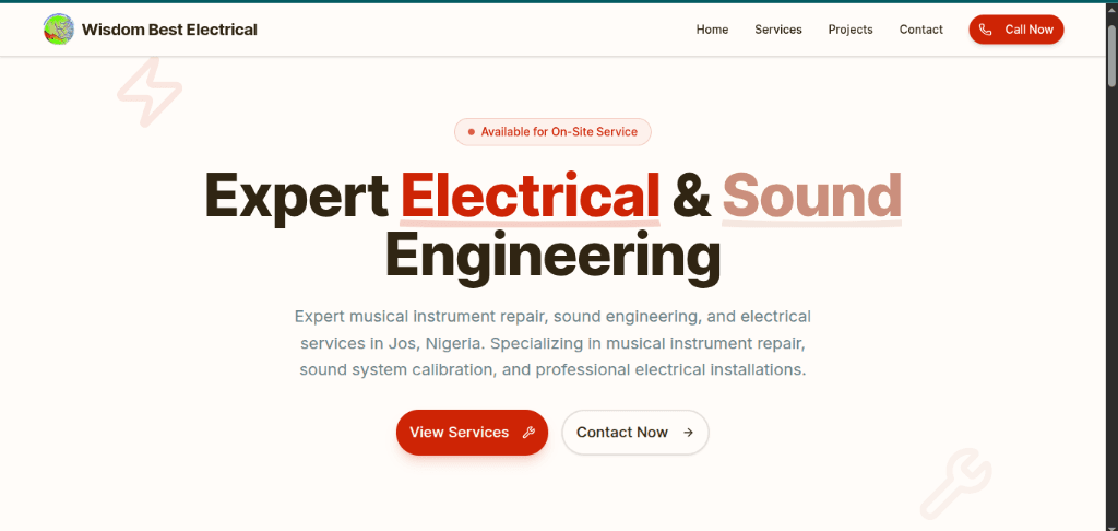 Wisdom Best Electrical Website - Slide 1